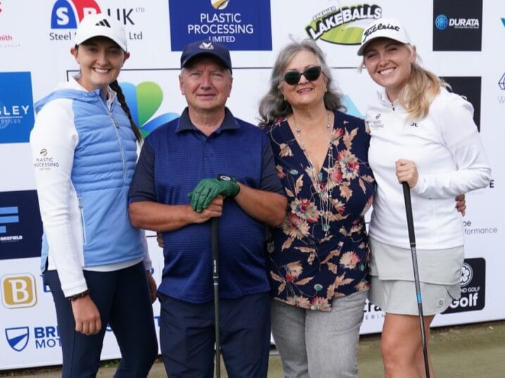Shannon O'Dwyer with Plastic Processing Ltd's Patrick Connolly and Frances Connolly, and golfer Amy Sutheran