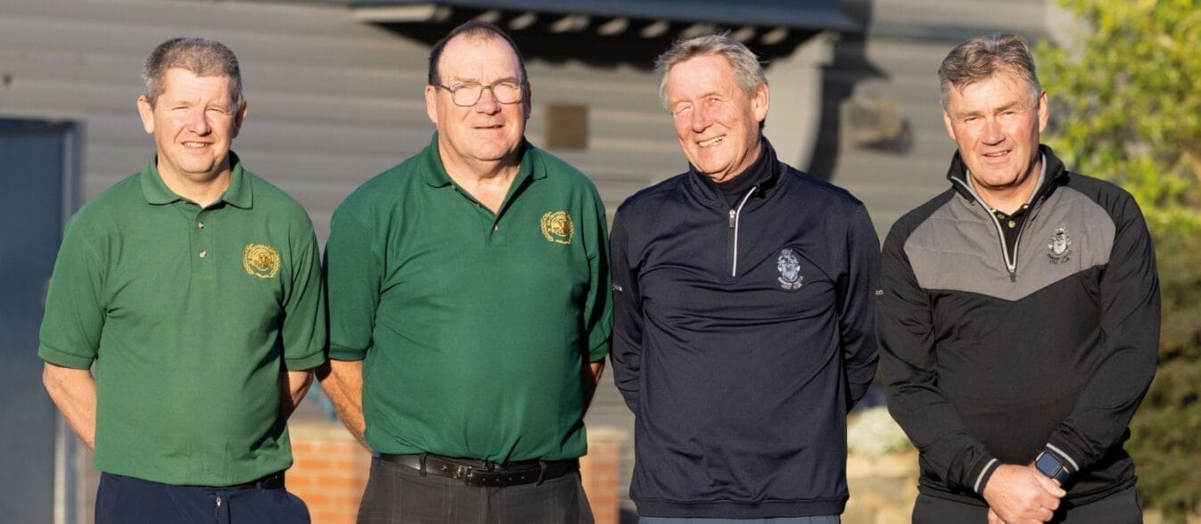 l-r Allendale’s Neil Forsyth and Peter Robson with Barnard Castle’s Ray Pipe and John Matthews