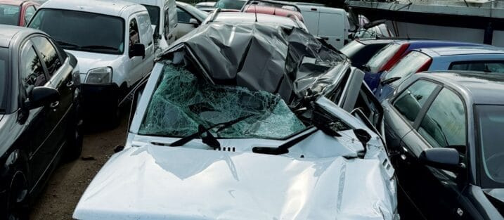 Peter Caveney's car after crash