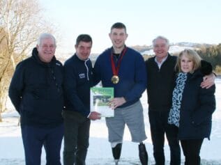 Gregg Stevenson with men’s captain Andrew ‘Ollie’ Burton, David and Diane Rasche, and club chairman Ian Sewell