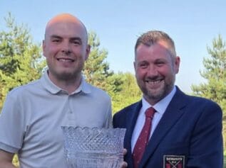 Adam Mottershead receiving the Keith Shivers Bowl