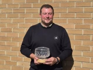 Martin McCririck with the Chester Bowl