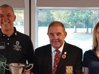 Bryan and Janet Ross with DCGU president Bernie Munroe