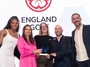 England Golf collecting the Sustainability Award