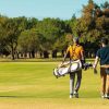 Golfers walking