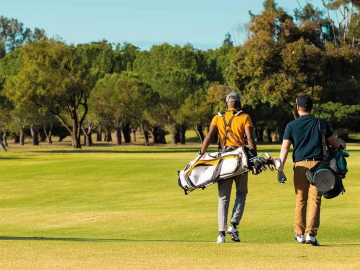Golfers walking