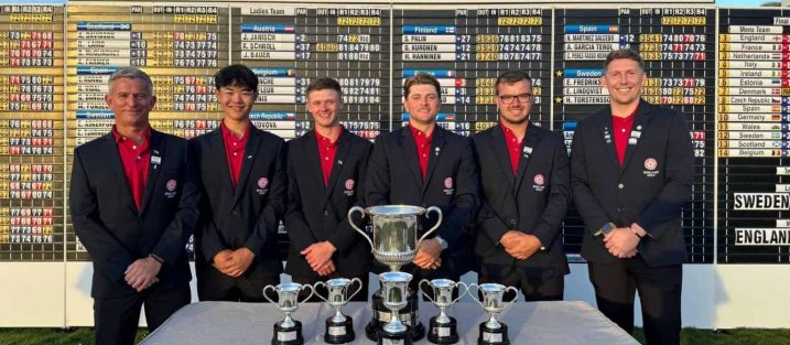 Rob Watts (coach), Kris Kim, Ben Bolton, Tom Osborne, Eliot Baker and Ben Gorvett (captain)