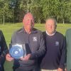 YUGC president Bruce Light, Sand Moor captain Paul Cornish, Sand Moor team manager Chris Jones, and Ripon City captain James Towler