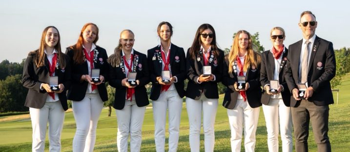 The England girls' team at the European Teams Championships