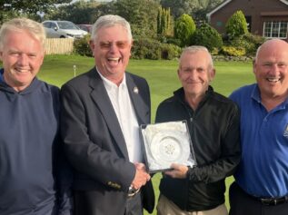 l-r Dean Sleight, YUGC president Bruce Light, Ian Blackhouse and Ivor Roy