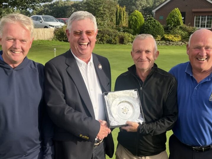 l-r Dean Sleight, YUGC president Bruce Light, Ian Blackhouse and Ivor Roy
