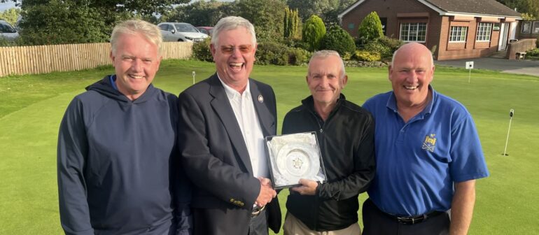 l-r Dean Sleight, YUGC president Bruce Light, Ian Blackhouse and Ivor Roy
